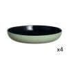 Luminarc 4 Assiettes 21cm Vicky Vert Sauge -Chef&Sommelier-boutique 4 assiettes 21cm vicky vert sauge