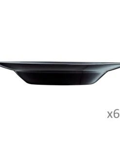 Luminarc 6 Assiettes à Pâtes Noire