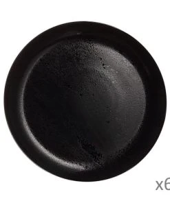 Luminarc 6 Assiettes Plates Diana Noire 25cm