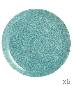 Luminarc 6 Assiettes Plates Icy Turquoise 26cm