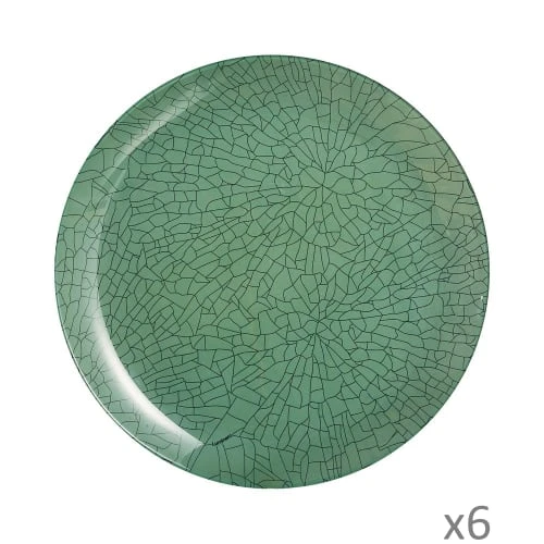 Luminarc 6 Assiettes Plates Mindy Green 26cm 3 Luminarc 6 Assiettes Plates Mindy Green 26cm