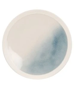 Maisons Du Monde Assiette à Dessert En Grès Blanc Et Bleu