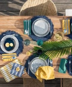 Maisons Du Monde Assiette à Dessert En Grès Blanc Motifs Graphiques Bleus - Lot De 4 -Chef&Sommelier-boutique assiette a dessert en gres blanc motifs graphiques bleus 1000 0 6 193239 2