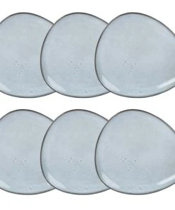 Maisons Du Monde Assiette à Dessert En Grès Gris - Lot De 6