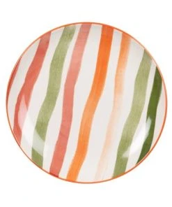 Maisons Du Monde Assiette à Dessert En Grès Motifs Traits Multicolores