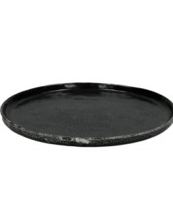 Pomax Assiette à Dessert En Grès Noir