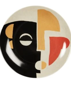 Maisons Du Monde Assiette à Dessert En Porcelaine Motifs Visage Multicolores - Lot De 6