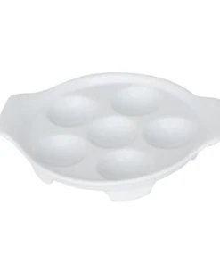 Porcelaine Girard Assiette à Escargots 6 Trous En Porcelaine Blanc
