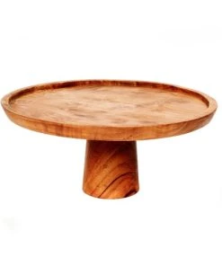 Bazar Bizar Assiette à Gâteau Large En Bois De Teck