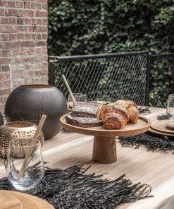 Bazar Bizar Assiette à Gâteau Large En Bois De Teck -Chef&Sommelier-boutique assiette a gateau large en bois de teck 3