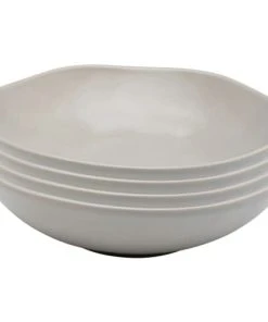 Kare Design Assiette Creuse En Céramique Grise D20 - Lot De 4