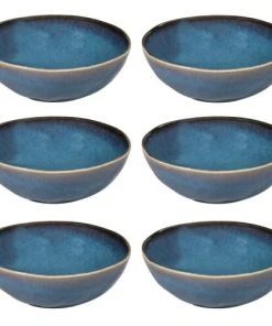 Maisons Du Monde Assiette Creuse En Faïence Bleue - Lot De 6