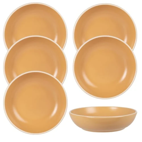 Maisons Du Monde Assiette Creuse En Faïence Jaune - Lot De 6 3 Maisons Du Monde Assiette Creuse En Faïence Jaune - Lot De 6