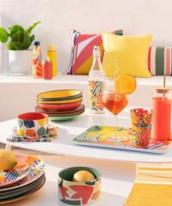 Maisons Du Monde Assiette Creuse En Faïence Jaune Et Verte - Lot De 2 -Chef&Sommelier-boutique assiette creuse en faience jaune et verte 1000 6 25 180835 5