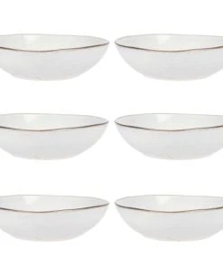 Maisons Du Monde Assiette Creuse En Grès Gris Clair - Lot De 6