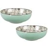 Maisons Du Monde Assiette Creuse En Grès Motifs Graphiques Bleu Gris, Verts Et Blancs - Lot De 2 -Chef&Sommelier-boutique assiette creuse en gres motifs graphiques bleu gris verts et blancs 1000 7 2 211521 4
