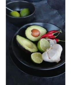 Kare Design Assiette Creuse En Grès Noir D20 - Lot De 4 -Chef&Sommelier-boutique assiette creuse en gres noir d20 lot de 4 3