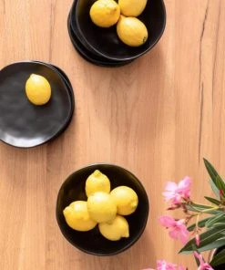 Kare Design Assiette Creuse En Grès Noir D20 - Lot De 4 -Chef&Sommelier-boutique assiette creuse en gres noir d20 lot de 4 4