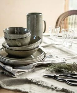 Maisons Du Monde Assiette Creuse En Grès Vert - Lot De 6 -Chef&Sommelier-boutique assiette creuse en gres vert 1000 2 26 216752 4