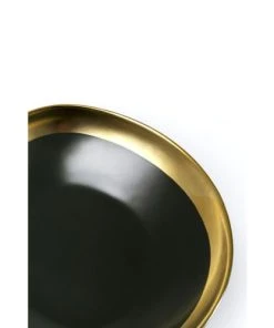 Kare Design Assiette Creuse En Grès Vert Foncé Et Doré D19 - Lot De 4 -Chef&Sommelier-boutique assiette creuse en gres vert fonce et dore d19 lot de 4 4