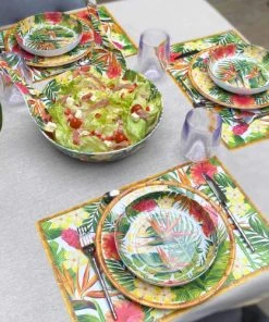 Les Jardins De La Comtesse Assiette Creuse En Mélamine Décoré Par Des Fleurs Exotiques -Chef&Sommelier-boutique assiette creuse en melamine decore par des fleurs exotiques 2