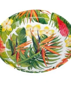 Les Jardins De La Comtesse Assiette Creuse En Mélamine Décoré Par Des Fleurs Exotiques