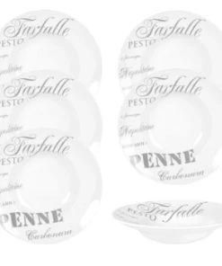 Maisons Du Monde Assiette Creuse En Porcelaine Blanche Imprimé Gris - Lot De 6 13 Maisons Du Monde Assiette Creuse En Porcelaine Blanche Imprimé Gris - Lot De 6 -Chef&Sommelier-boutique assiette creuse en porcelaine blanche imprime gris pasta 1000 14 35 43012479 6