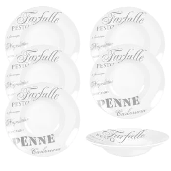 Maisons Du Monde Assiette Creuse En Porcelaine Blanche Imprimé Gris - Lot De 6 8 Maisons Du Monde Assiette Creuse En Porcelaine Blanche Imprimé Gris - Lot De 6 – Image 6