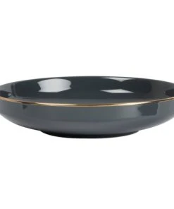 Maisons Du Monde Assiette Creuse En Porcelaine Grise Et Dorée - Lot De 6