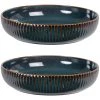 Maisons Du Monde Assiette En Grès Bleu Et Marron - Lot De 2 -Chef&Sommelier-boutique assiette en gres bleu et marron 1000 5 5 213984 7