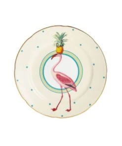 Yvonne Ellen Assiette En Porcelaine Flamant Rose D16cm -Chef&Sommelier-boutique assiette en porcelaine flamant rose d16cm flamant
