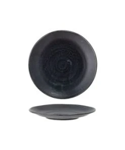 Bloomingville Assiette En Porcelaine Noire 24 Cm