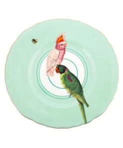 Yvonne Ellen Assiette En Porcelaine Perroquet D24cm