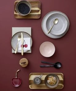 Bloomingville Assiette Lara En Grès Gris D28,5cm -Chef&Sommelier-boutique assiette lara en gres gris d28 5cm 2