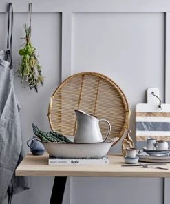 Bloomingville Assiette Lara En Grès Gris D28,5cm -Chef&Sommelier-boutique assiette lara en gres gris d28 5cm 3