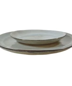 Sibo Homeconcept Assiette Plate En Grès Artisanal Vert 28 Cm - Lot De 4 -Chef&Sommelier-boutique assiette plate en gres artisanal vert 28 cm lot de 4 1