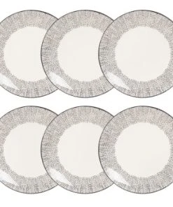 Maisons Du Monde Assiette Plate En Grès Blanc Motifs à Rayures - Lot De 6 -Chef&Sommelier-boutique assiette plate en gres blanc motifs a pois meko1 1000 2 0 173266 4