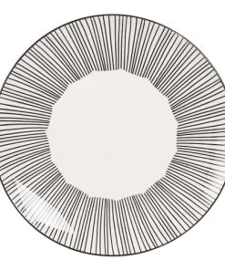 Maisons Du Monde Assiette Plate En Grès Blanc Motifs à Rayures - Lot De 6 -Chef&Sommelier-boutique assiette plate en gres blanc motifs a rayures 1000 1 40 173265 1