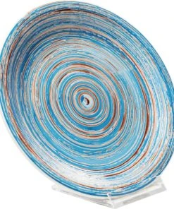 Kare Design Assiette Plate En Grès Bleu D19 - Lot De 4 -Chef&Sommelier-boutique assiette plate en gres bleu d19 lot de 4 2