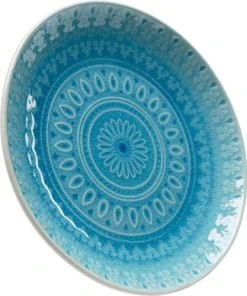 Kare Design Assiette Plate En Grès Bleu D21 - Lot De 4 -Chef&Sommelier-boutique assiette plate en gres bleu d21 lot de 4 2