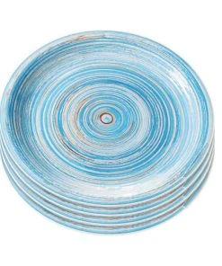 Kare Design Assiette Plate En Grès Bleu D27 - Lot De 4