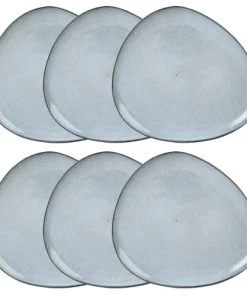 Maisons Du Monde Assiette Plate En Grès Gris - Lot De 6