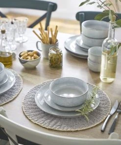 Maisons Du Monde Assiette Plate En Grès Gris Clair - Lot De 6 -Chef&Sommelier-boutique assiette plate en gres gris clair 1000 13 21 207481 3