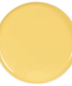 Maisons Du Monde Assiette Plate En Grès Jaune