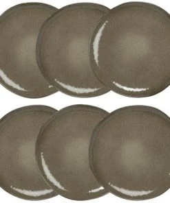 Maisons Du Monde Assiette Plate En Grès Vert - Lot De 6