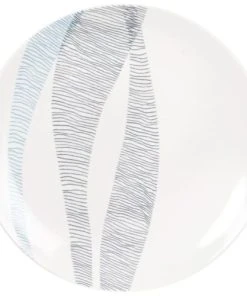 Maisons Du Monde Assiette Plate En Porcelaine Blanche Et Bleue à Motifs - Lot De 6