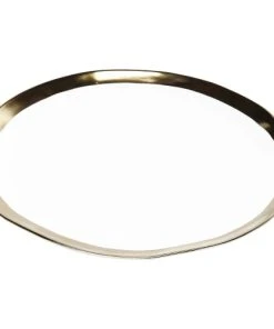 Kare Design Assiette Plate En Porcelaine Blanche Et Dorée D25 -Chef&Sommelier-boutique assiette plate en porcelaine blanche et doree d25 2