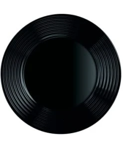 Luminarc Assiette Plate Noire En Verre Trempé Extra Résistant D25cm -Chef&Sommelier-boutique assiette plate noire en verre trempe extra resistant d25cm harena 1