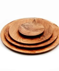 Bazar Bizar Assiette Ronde En Bois De Teck Extra Petite -Chef&Sommelier-boutique assiette ronde en bois de teck extra petite 2