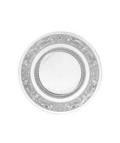 Wadiga Assiette Transparente Verre à Motifs Romance - 25x25x2cm